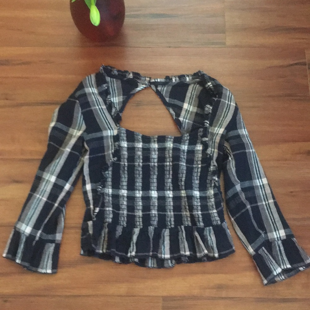 Free People Plaid elastic bodice top 👀